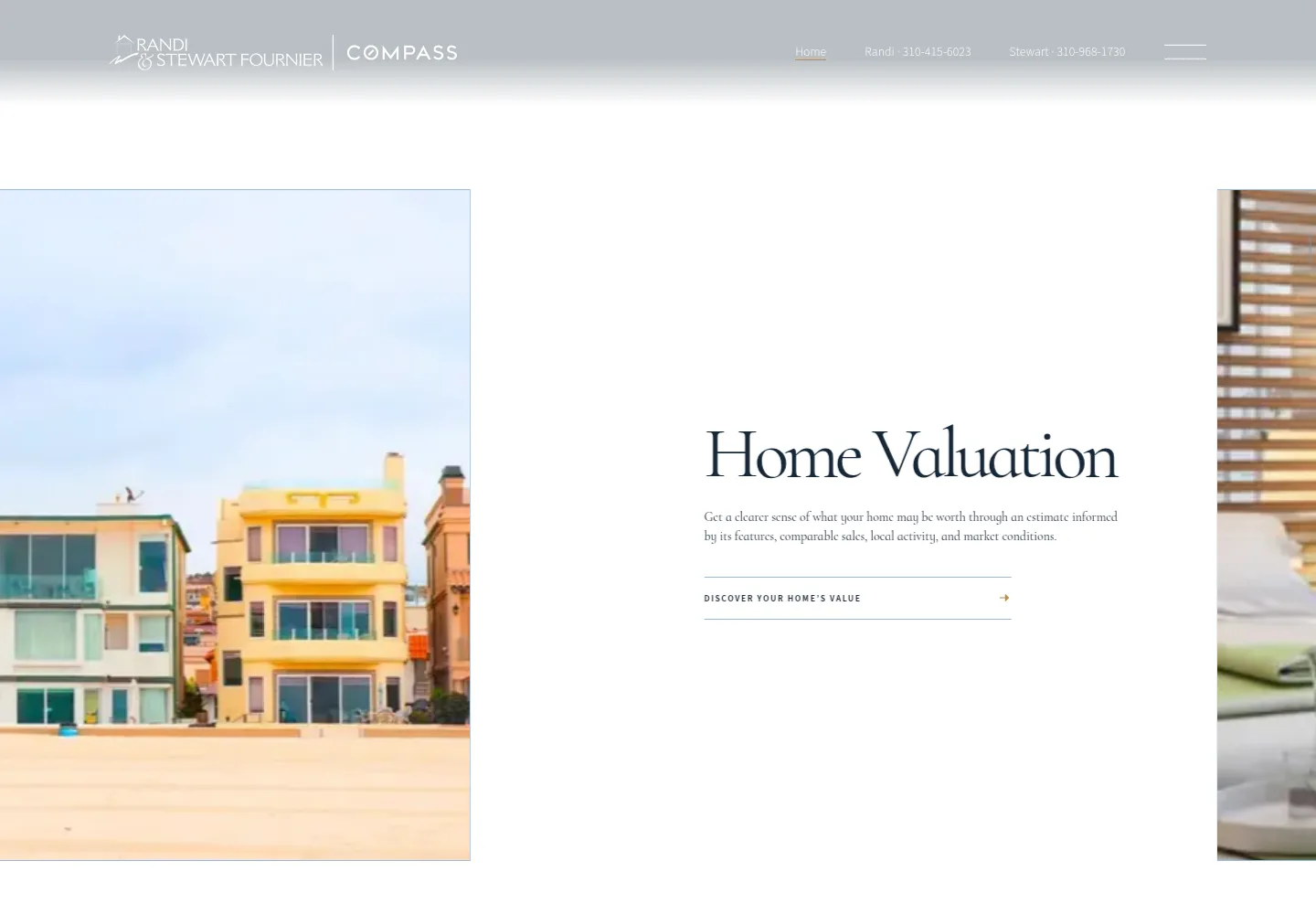 Home valuation section from a website built by Singularity